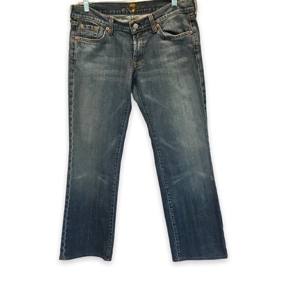 7 For All Mankind Jeans Women's Size 30 Bootcut Medium Wash Low Rise 5-Pocket - Picture 1 of 9